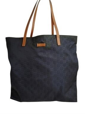 Gucci Navy Blue Guccissima Nylon Tote Bag
